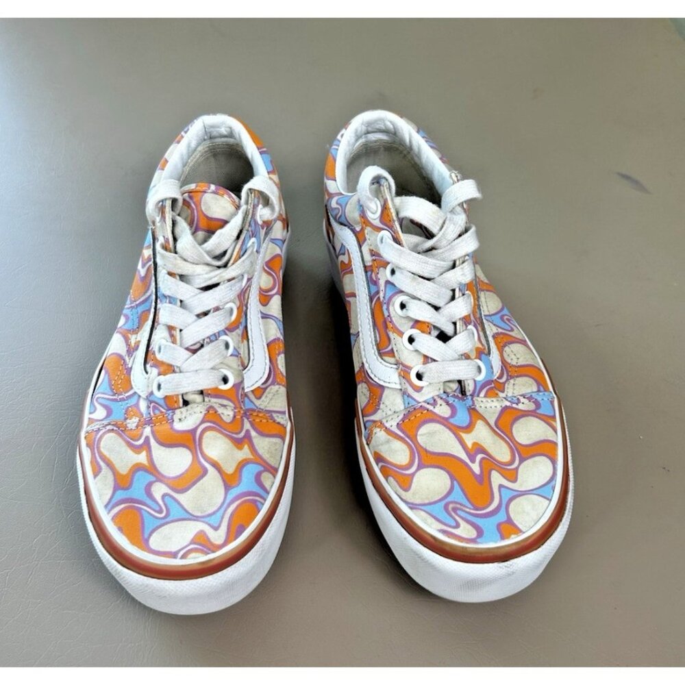 Vans Old Skool Stacked Womens Size 7.5 Uv Ink Peace Platform Orange Purple - Picture 7 of 14
